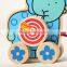 Wooden pull along toy wild animals for kids