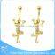 Vintage surgical steel gecko navel piercing white crystal gold belly button rings