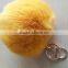 Real fluffy and soft rabbit fur pom poms keyrings