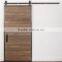 Cutom white oak old finished rustic sliding entry barn door / antique horizontal wood bar barn door