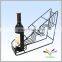 China manufacturer high quality hot sale fancy beautiful display rack antique red wine metal wire curved glass shelf