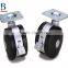 3" Black Rivet Nylon Furniture Caster With Plate and Brake
