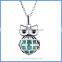 Hot Jewelry Cute Owl Metal Hollow Cage Chime Box Pendant Maternity Pregnancy Necklace With Musical Sound Bell Ball BAC-M065