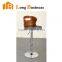 LB-5003 Kitchen furniture walnut bentwood swivel height adjustable stool