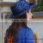 New Woman Church Derby Wedding Vintage satin Royal Blue Dress Hat