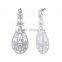 18k GP Cubic Zircons White Dangles Wedding Engagement Vintage Earrings