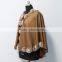 wholesale price cashmere cape with fox fur flowers