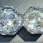 Crown shape crystal glass cabinet knobs on brass base 35MM