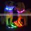 Pet Dog Collar LED Flashing Glow Necklace Leashes Cat Collars Adjustable Nylon 6 Colors 3size 2.5cm For Dog Safety Factory