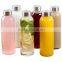 Glass Water Bottles 16 oz, Stainless Steel Cap - Case of 6