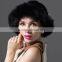 New Design Genuine Winter Warm Knitted White Mink Fur Hat With Fox Fur Trim for Women