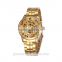 delicacy engraved luxury golden alloy men watches mechanical skeleton wrist watch