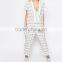 Trade Assurance Onling Shopping Plunge Neck Sexy 2016 New Striped Jumpsuit for Ladies