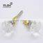 Modern Clear Gilded Finish Zinc Alloy Bathroom Glass Crystal Door Handle