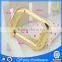 F-332 square buckle bag ornament metal shiny gold