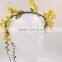 New arrived mixed color flower hairband, cloth flower with long leaf hair headband