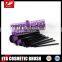 7pcs Two-tone hair cosmetic brush set with round cylinder holder in purple color