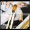Golden color Portable Metal Tube Makeup Nylon Fiber Retractable Lip Brush