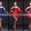 Wholesale red performance women dancewear sequin tassel latin dance costumes adult