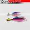 Deer feather lead fishing jigs, artifical fish head, luminious glowing colorful