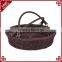 Wholesale PE wicker woven empty fruit basket handicraft basket with handle