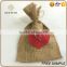 high quality heart pattern personalised jute bag