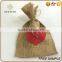 high quality heart pattern personalised jute bag