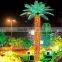 Home garden decorative 750cm Height outdoor artificial green flashing LED solar lighted up Date palm trees with bark EDS06 1410