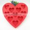 red love heart shaped silicone ice cube tray