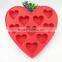 red love heart shaped silicone ice cube tray