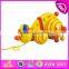 2015 Funny Kids Pull String Karting Toy,Dog design Children Wooden Scrat Pull Toy,Christmas wooden pull and push toy WJ276115