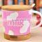 New style wooden base whiteware mugs/cups for coffee/milk wholesales