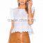 lace ruffle sleeve women summer crop top latest design sexy top