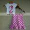 Boutique Baby Clothes Applique Short Sleeve Top Polka Dots Cake Ruffle Pants Casual Comfortable Toddler Outfit