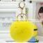 Myfur Wholesale Fur Pom Poms Keychain Rabbit Fur Balls Rex Rabbit Fur Ball Charm Keychain