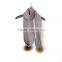 Myfur Best Seller Soft Knitted Plain Scarf Solid Color for Adults with Real Raccoon Fur Pompom
