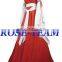 Rose Team-Free Shipping Custom Made Red Dress With Belt Medieval Luxurious Dress Victorian Dress Sexy Carnival Halloween Costume