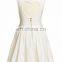 Jewel neckline lustrous white brocade jacquard sleeveless dress girls jacquard dress