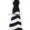 Grace Karin Sexy Women Halter Summer Black And White Wide Stripe Long Maxi Casual Dress Beach Dress CL008932-1