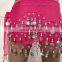 BestDance 3 ROWS Belly Dance Skirt Scarf Hip Wrap Belt Chiffon gold Silver Coins Low Price