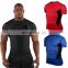 YIhao 2015 Men Sport T-Shirt Compression Base Layers Under Tops T Shirts Skins Sports Bodybuilding Fitness Running Slim Fit Tees