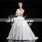 Expensive Luxury Strapless Royal High-end Lace Fabric Muslim Wedding Gown/Free Prom Dress Puffy Princess Vintage Wedding Dress