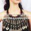 Vintage Big Afghan Kuchi Bells Chain Necklace -Tribal Boho Bib Bell Old Coin NECKLACE