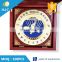Custom design souvenir gold round shape plaque award with wooden box