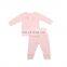 Front Placket Ruffle Soft Bamboo Pajama Set For Baby Girls