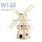 educational wooden Solar watermill toys for children