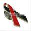 Red and Black Awareness Ribbon Lapel Pin