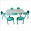 JQ Kindergarten Children School Classroom Furniture Furniture Kids Adjustable Study Plastic Fireproof Table and Chair for sale