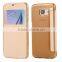 High quality view window flip smart leather case for Samsung Galaxy S6 edge