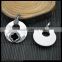 LFD-0033P ~ Wholesale Round Shape White Shell Pave Rhinestone Crystal Charms Pendants For Necklace Jewelry